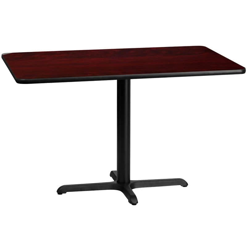 30'' x 48'' Rectangular Black Laminate Table Top with 23.5'' x 29.5'' Table Height Base [XU-BLKTB-3048-T2230-GG] Fl Furniture