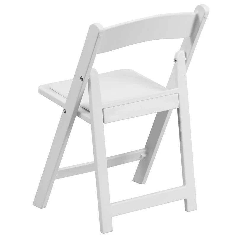 Kids Folding Chairs with Padded Seats | Set of 2 White Resin Folding Chair with Vinyl Padded Seat for Kids [2-LE-L-1K-GG] Pie's Variety Store