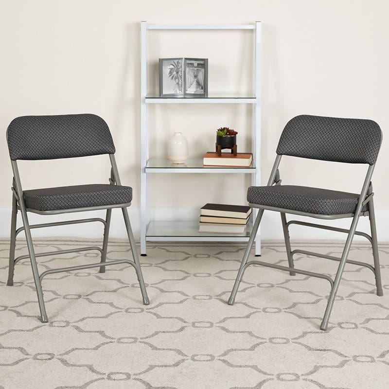 HERCULES Series Premium Curved Triple Braced & Double Hinged Burgundy Fabric Metal Folding Chair [AW-MC320AF-BG-GG] Pie's Variety Store