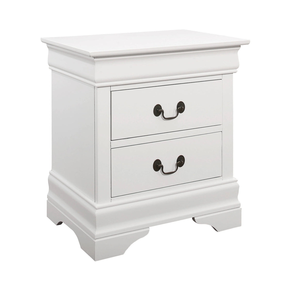 Louis Philippe 2-Drawer Nightstand White - 204692 Pie's Variety Store
