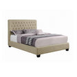 Chloe Tufted Upholstered Full Bed Oatmeal - 300007F A-Z Store Nadia