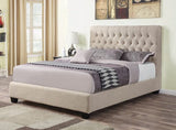 Chloe Tufted Upholstered Full Bed Oatmeal - 300007F A-Z Store Nadia