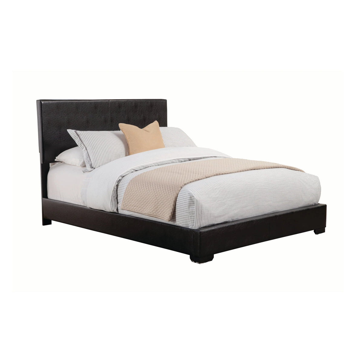 Conner Full Upholstered Panel Bed Black - 300260F A-Z Store Nadia