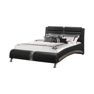 Jeremaine Eastern King Upholstered Bed Black - 300350KE A-Z Store Nadia