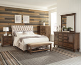 Devon Button Tufted Upholstered California King Bed Beige - 300525KW A-Z Store Nadia