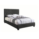 Chloe Tufted Upholstered Queen Bed Charcoal - 300529Q A-Z Store Nadia