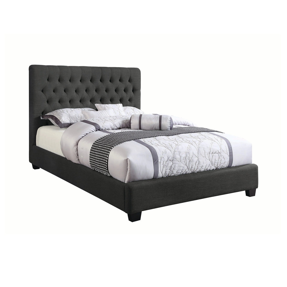 Chloe Tufted Upholstered California King Bed Charcoal - 300529KW A-Z Store Nadia