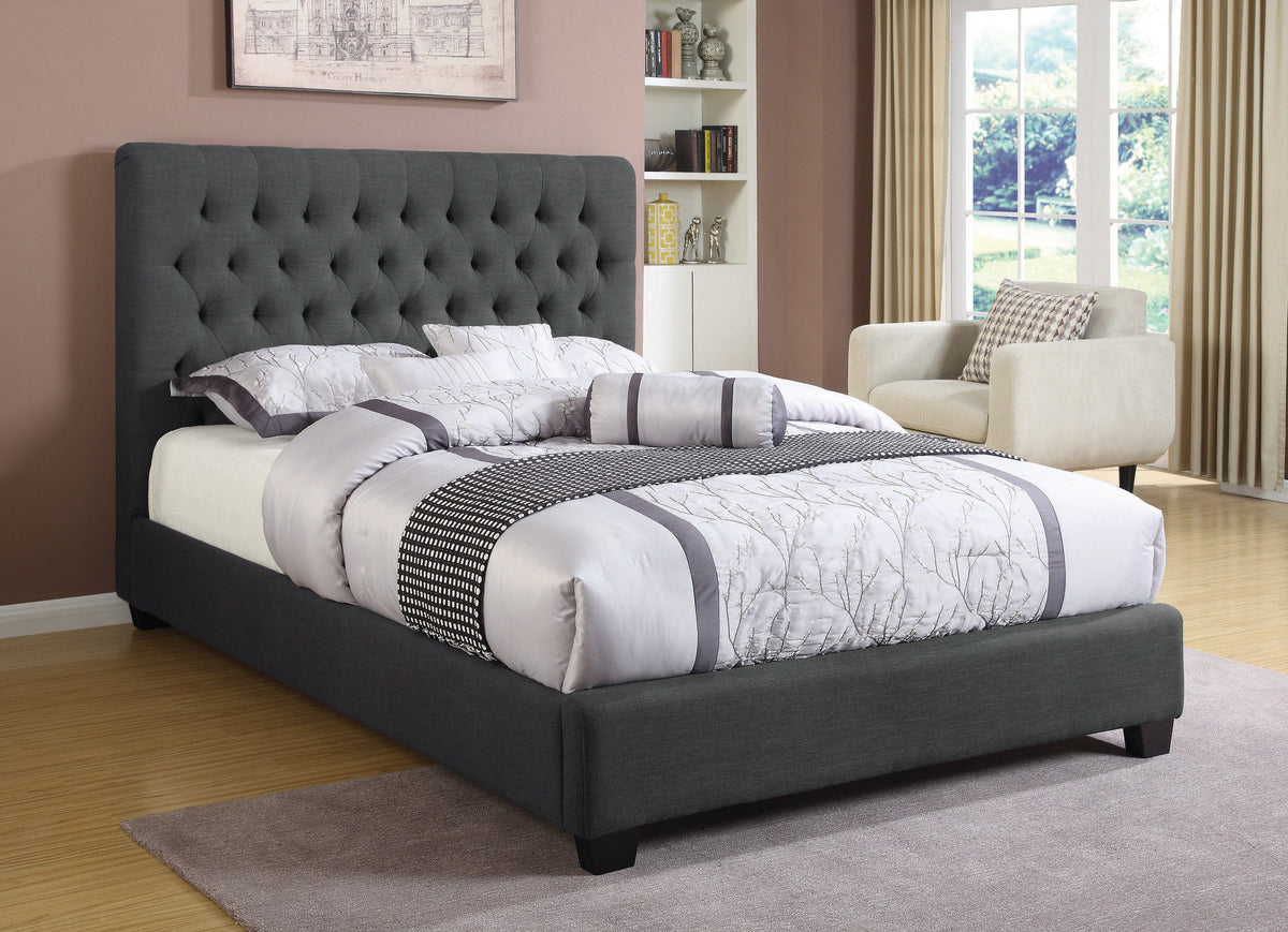 Chloe Tufted Upholstered Full Bed Charcoal - 300529F A-Z Store Nadia