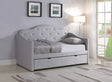 Upholstered Twin Daybed With Trundle Pearlescent Grey - 300629 A-Z Store Nadia