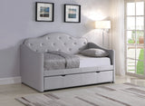 Upholstered Twin Daybed With Trundle Pearlescent Grey - 300629 A-Z Store Nadia