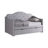 Upholstered Twin Daybed With Trundle Pearlescent Grey - 300629 A-Z Store Nadia