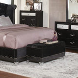 Barzini Tufted Rectangular Trunk With Nailhead Black - 300644 A-Z Store Nadia