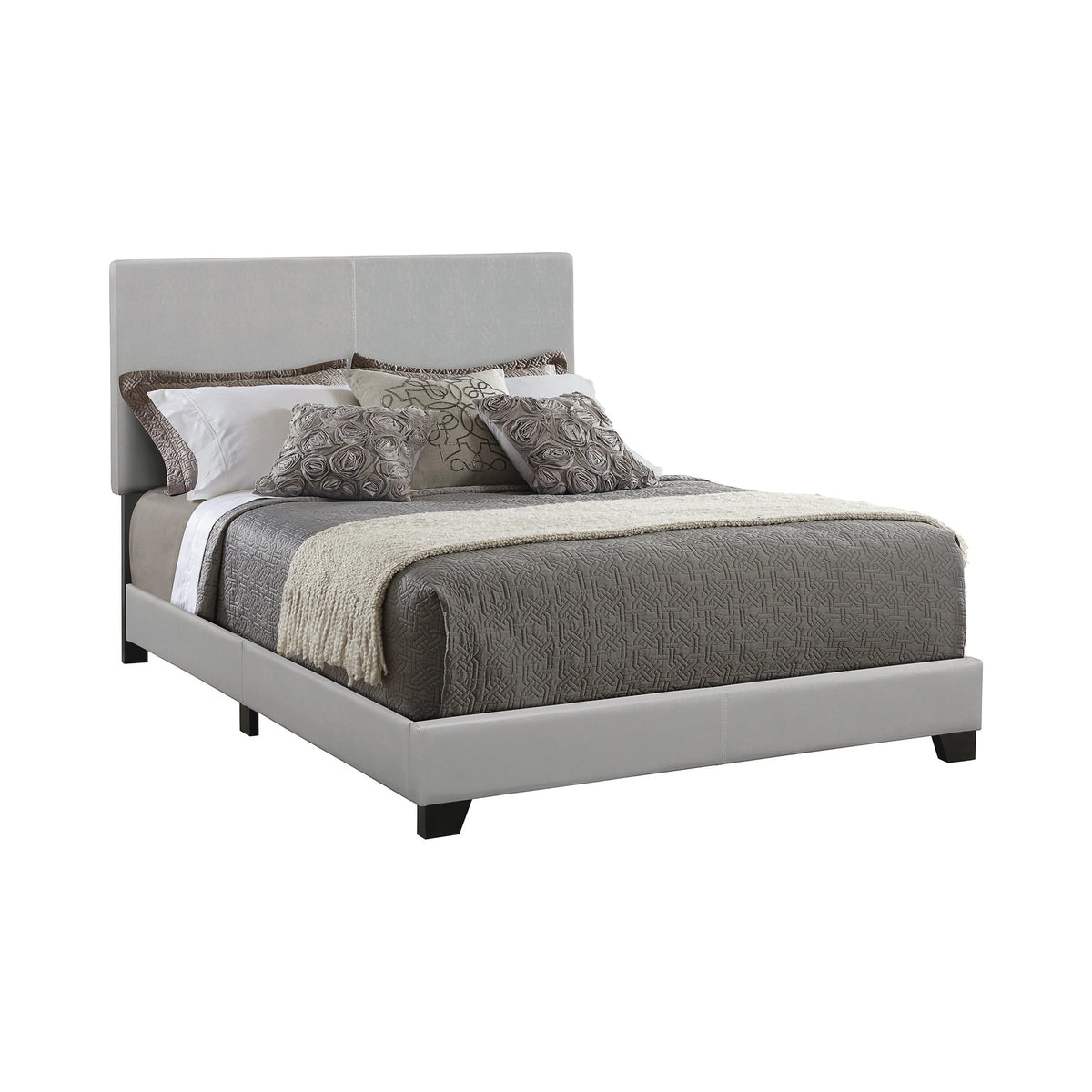 Dorian Upholstered Queen Bed Grey - 300763Q A-Z Store Nadia