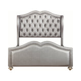Belmont Tufted Upholstered Eastern King Bed Metallic - 300824KE A-Z Store Nadia