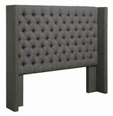 Bancroft Demi-Wing Upholstered Queen Bed Grey - 301405Q A-Z Store Nadia