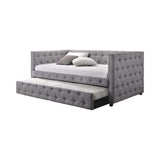 Mockern Tufted Upholstered Daybed With Trundle Grey - 302161 A-Z Store Nadia