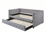 Mockern Tufted Upholstered Daybed With Trundle Grey - 302161 A-Z Store Nadia