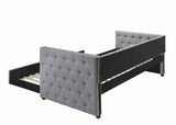 Mockern Tufted Upholstered Daybed With Trundle Grey - 302161 A-Z Store Nadia