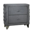 Sandboard 2-Drawer Button Tufted Nightstand Grey - 302352 A-Z Store Nadia