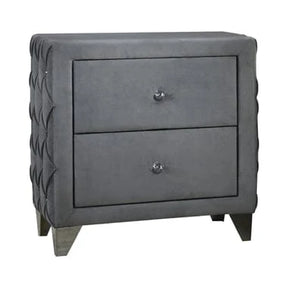 Sandboard 2-Drawer Button Tufted Nightstand Grey - 302352 A-Z Store Nadia