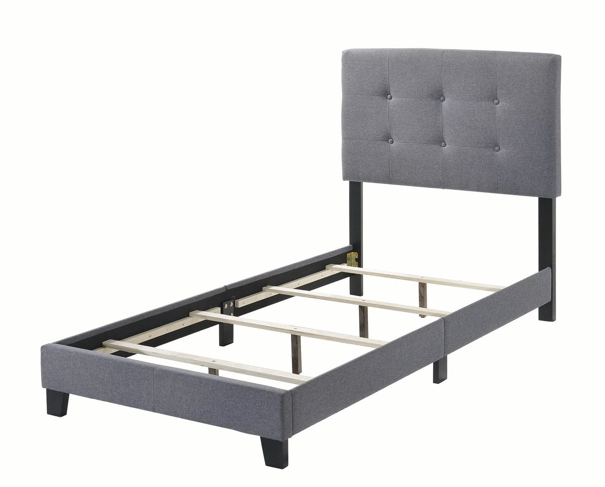 Mapes Tufted Upholstered Twin Bed Grey - 305747T A-Z Store Nadia