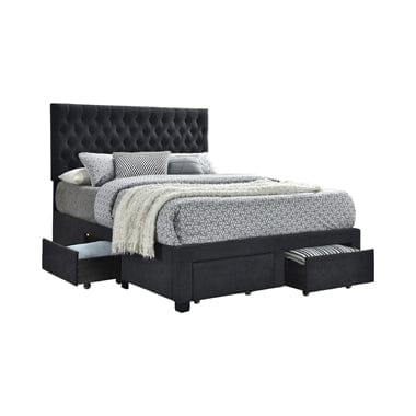 Soledad Full 4-Drawer Button Tufted Storage Bed Charcoal - 305877F A-Z Store Nadia