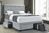 Shelburne Eastern King 4-Drawer Button Tufted Storage Bed Beige - 305878KE A-Z Store Nadia
