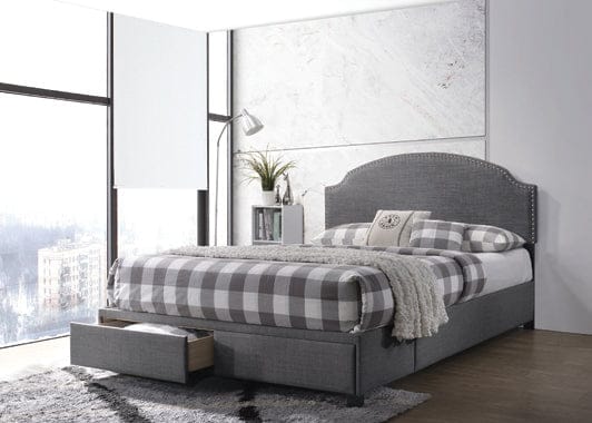 Niland Eastern King 2-Drawer Upholstered Storage Bed Charcoal - 305895KE A-Z Store Nadia