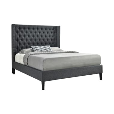 Summerset Full Button Tufted Upholstered Bed Charcoal - 305902F A-Z Store Nadia