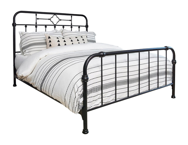 Packlan Eastern King Metal Panel Bed Matte Black - 305946KE A-Z Store Nadia