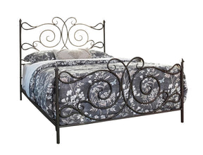 Parleys Eastern King Metal Bed With Scroll Headboard Dark Bronze - 305967KE A-Z Store Nadia