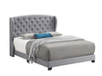 Krome Eastern King Upholstered Bed With Demi-Wing Headboard Smoke - 305971KE A-Z Store Nadia