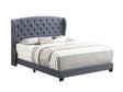 Krome Queen Upholstered Bed With Demi-Wing Headboard Gunmetal - 305972Q A-Z Store Nadia