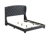 Krome Eastern King Upholstered Bed With Demi-Wing Headboard Charcoal - 305973KE A-Z Store Nadia