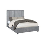 Arles Eastern King Vertical Channeled Tufted Bed Grey - 306070KE A-Z Store Nadia