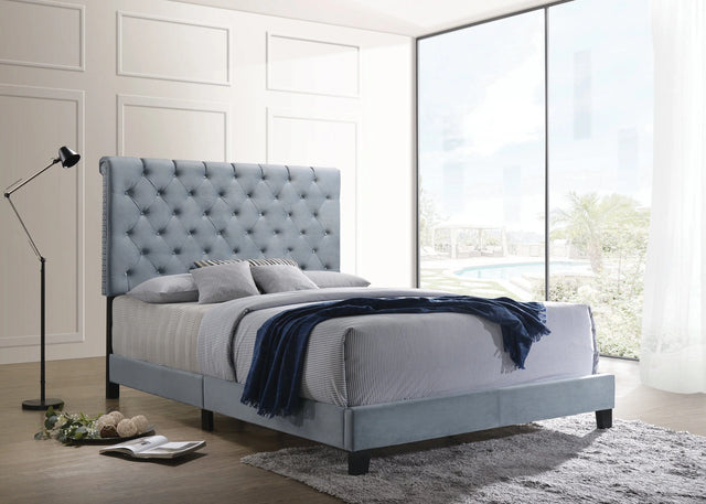 Warner Queen Upholstered Bed Slate Blue - 310041Q A-Z Store Nadia