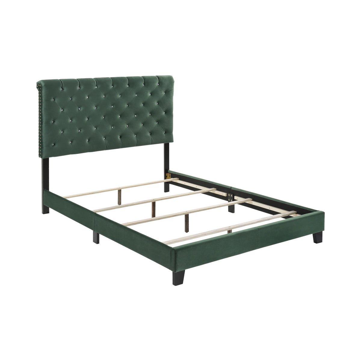 Warner Full Upholstered Bed Green - 310043F A-Z Store Nadia