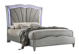 Bowfield Queen Upholstered Bed With LED Lighting Grey - 310048Q A-Z Store Nadia