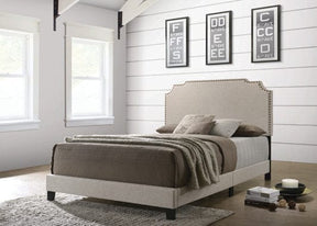 Tamarac Upholstered Nailhead Full Bed Beige - 310061F A-Z Store Nadia
