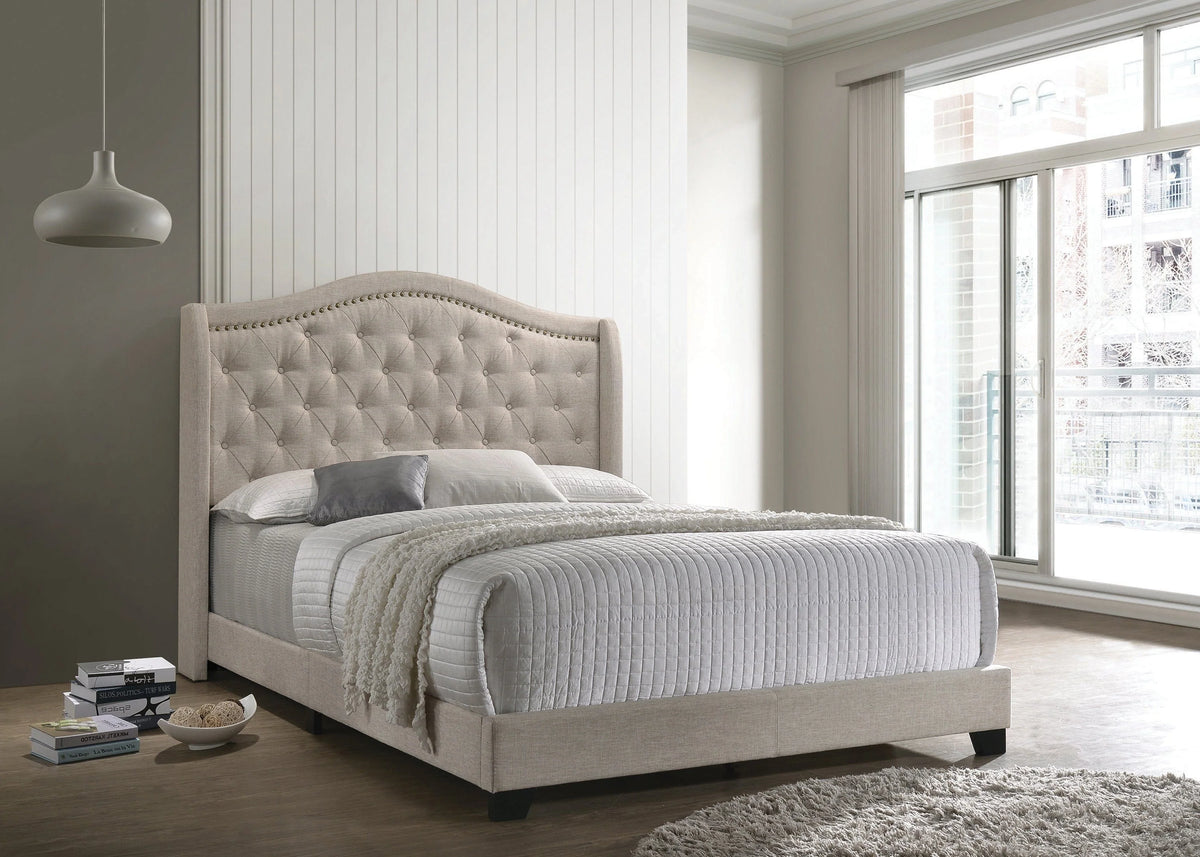 Sonoma Camel Back Queen Bed Beige - 310073Q A-Z Store Nadia