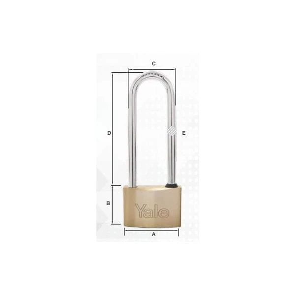 YALE 50mm Steel Pad Lock with Long Shackle