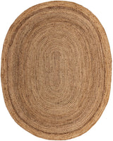 Natural Braided Jute Oval Rug
