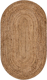 Natural Braided Jute Oval Rug