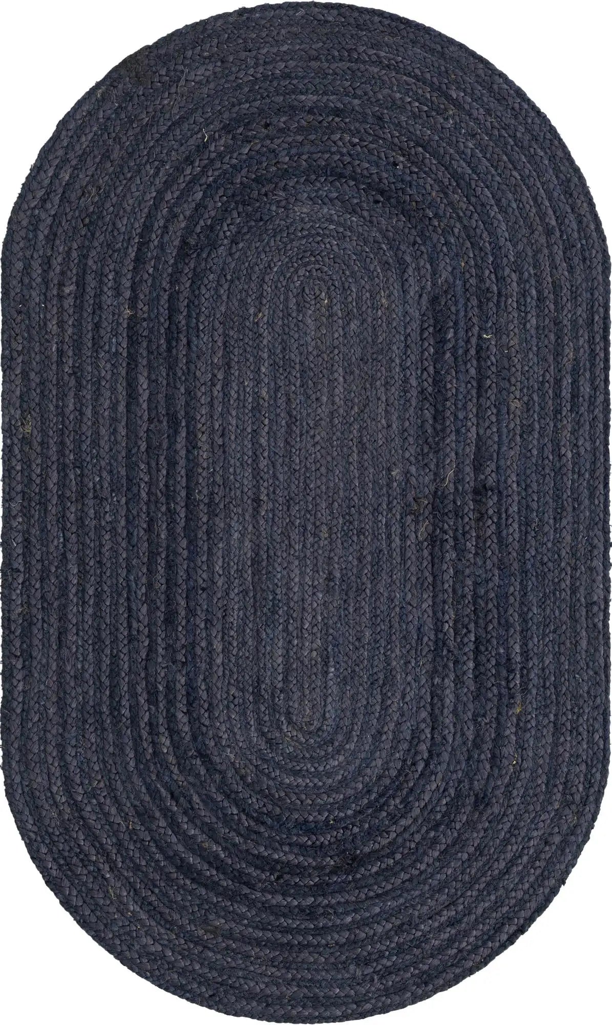 Natural Braided Jute Oval Rug