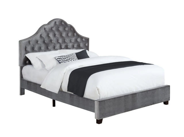 Abbeville Eastern King Upholstered Bed With Arched Headboard Grey - 315891KE A-Z Store Nadia