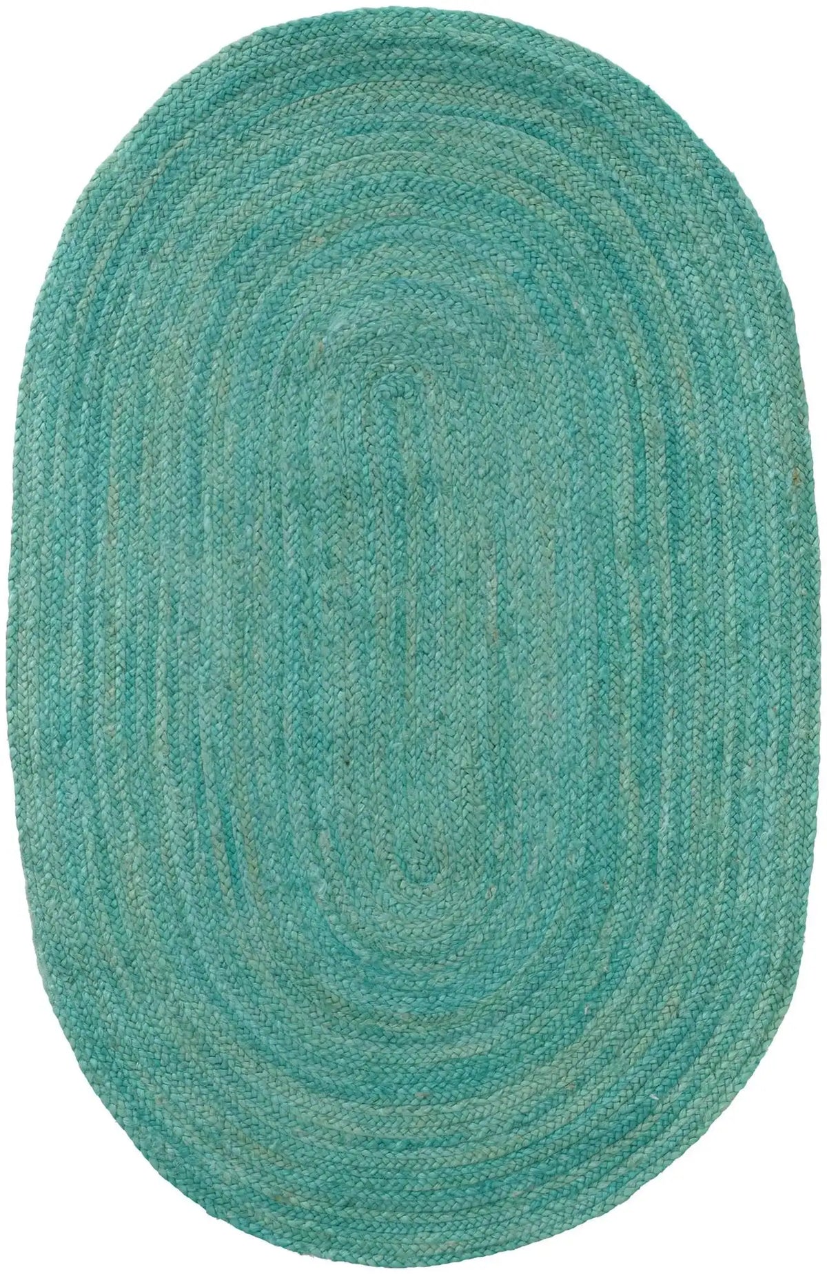 Natural Braided Jute Oval Rug