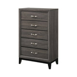 Watson 5-Drawer Chest Grey Oak And Black - 212425 Pie's Variety Store
