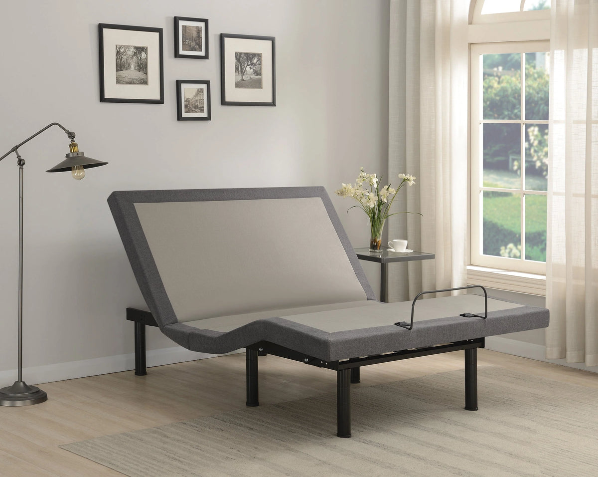 Negan Eastern King Adjustable Bed Base Grey And Black - 350132KE A-Z Store Nadia