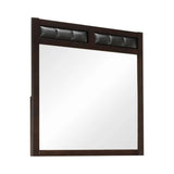 Carlton Upholstered Rectangular Mirror Cappuccino - 202094 Pie's Variety Store