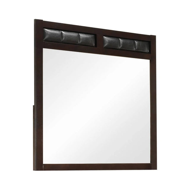 Carlton Upholstered Rectangular Mirror Cappuccino - 202094 Pie's Variety Store